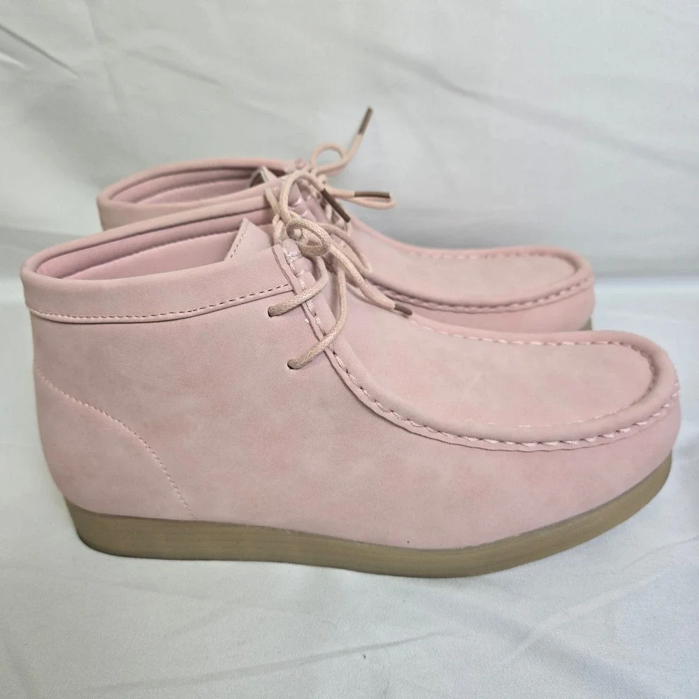 Amali Jason2 Desert Chukka Boot,‎ Lace Up Suede High Top, Pink Tan, Mens 7.5